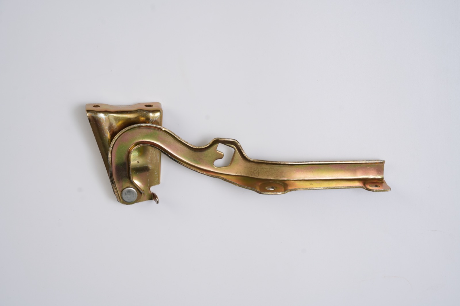 Yellow zinc hinge arm with pivot pin and base bracket