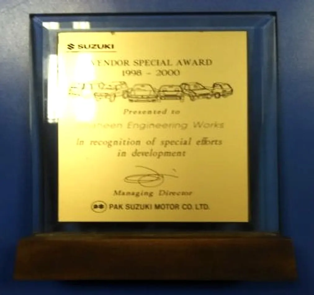 Vendor Special Award, Pak Suzuki Motor Co. Ltd., for special efforts in development